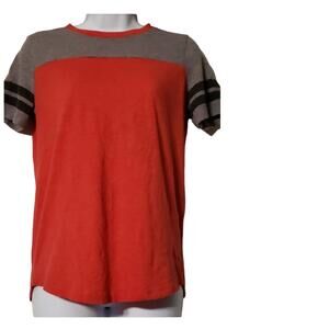 Pink Victoria's Secret Red/Grey Short Sleeve Ringer Tee Size XS